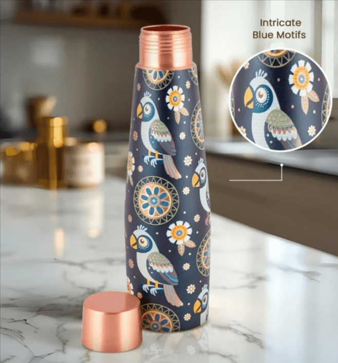 Artistic copper bottle