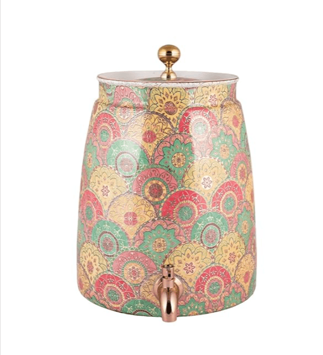 Copper matka foral print