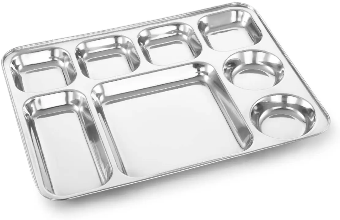 Stainless steel including partitioned compartment plates and mashers—are made from food-grade, rust-proof metal